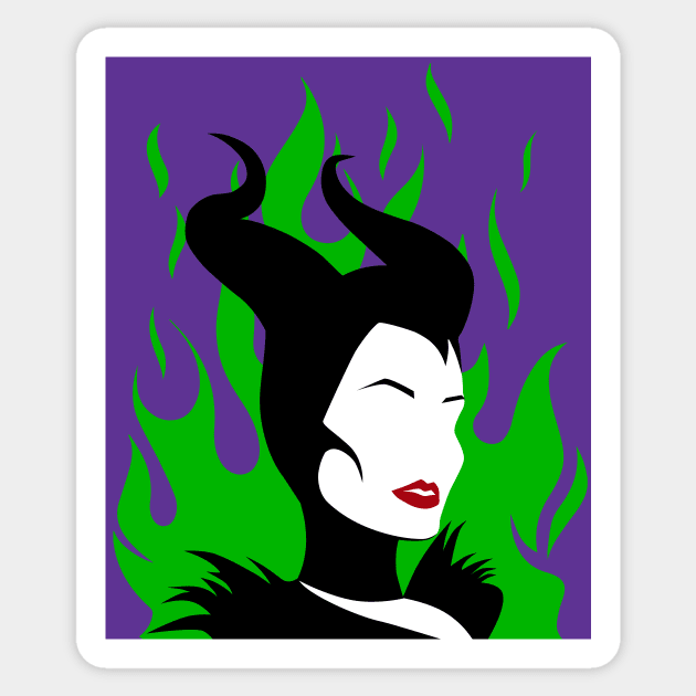 Minimal Malificent Sticker by PaprikaPanda